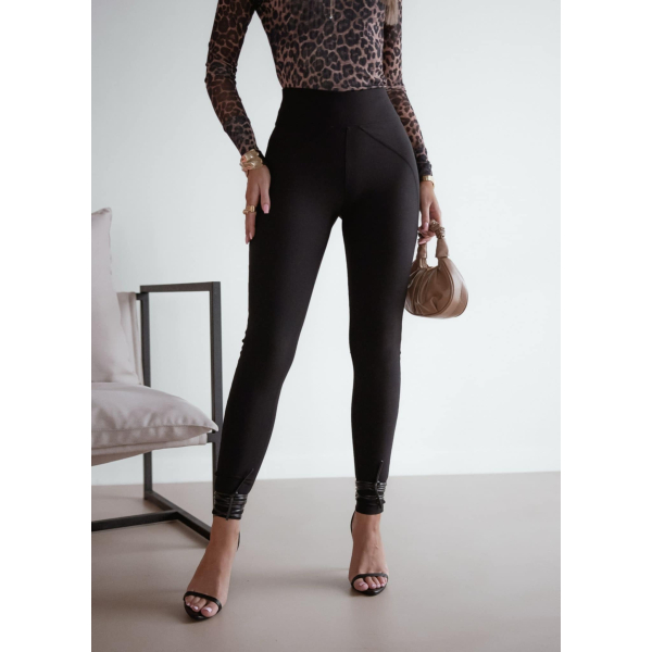 Legginsy modelujące / BRYCZES PRĄŻEK BLACK / Double Push / Wysoki stan /  XS - S - M - L - XL